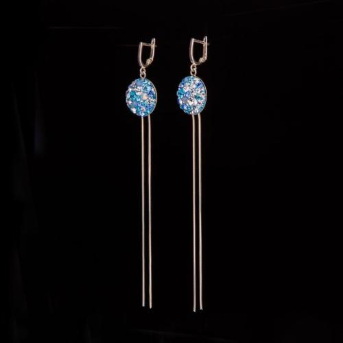 Orecchini d'argento con cristalli da Sw® Deep Blue 53