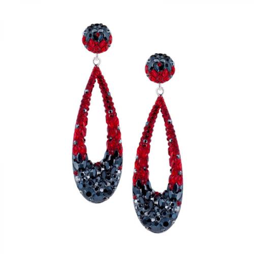 Orecchini d'argento con cristalli da Sw® SO371 Red Hematite