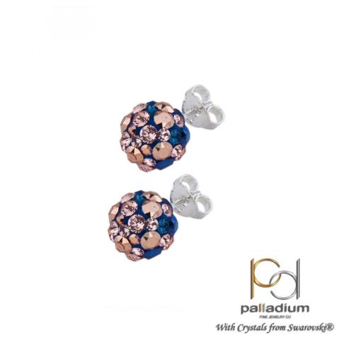 Orecchini d'argento con cristalli da Sw® SO302 Metallic Rose Gold