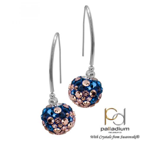 Orecchini d'argento con cristalli da Sw® SO331 Metallic Rose Gold