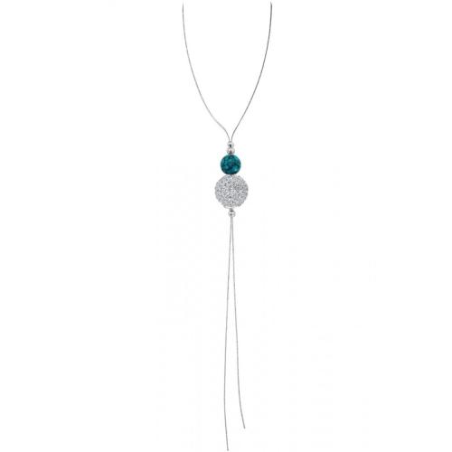 Collana d'argento con cristalli Sw® SK516 Crystal and Turquoise