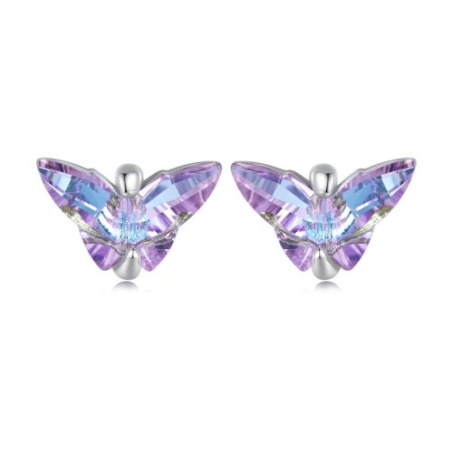 Orecchini d'argento "Farfalla di cristallo"
