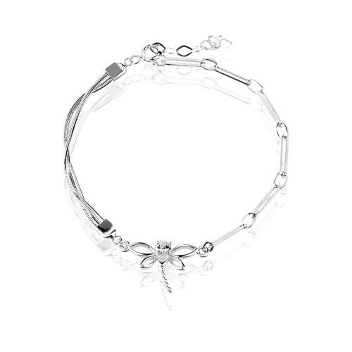 Bracciale in argento con libellula