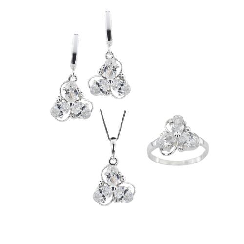 Set d'argento 7143 orecchini, anello e pendente