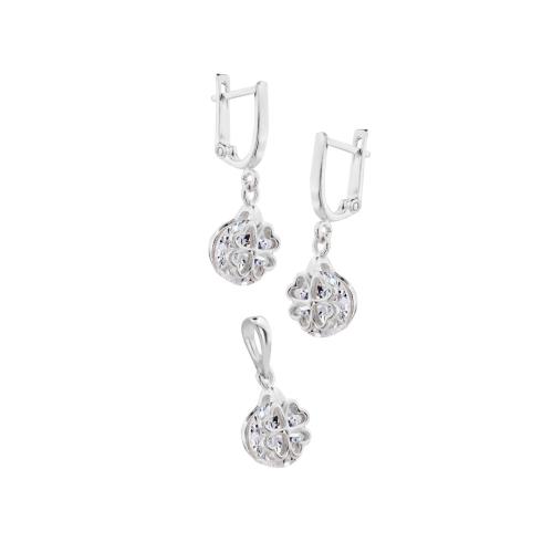 Set di orecchini e pendente in argento 7173