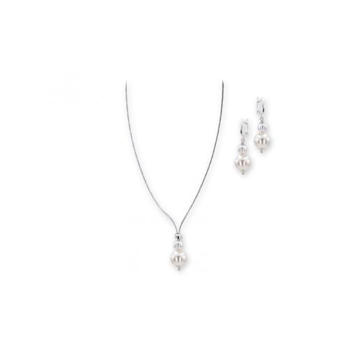 Collana e orecchini con perle da Sw® ed elementi d'argento PP10