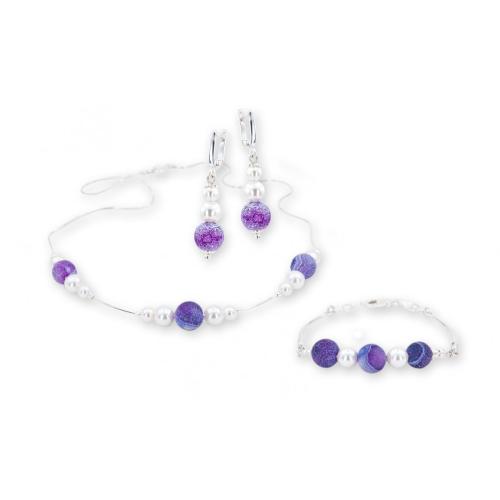 Collana, orecchini e bracciale con perle da Sw® ed elementi d'argento PP3