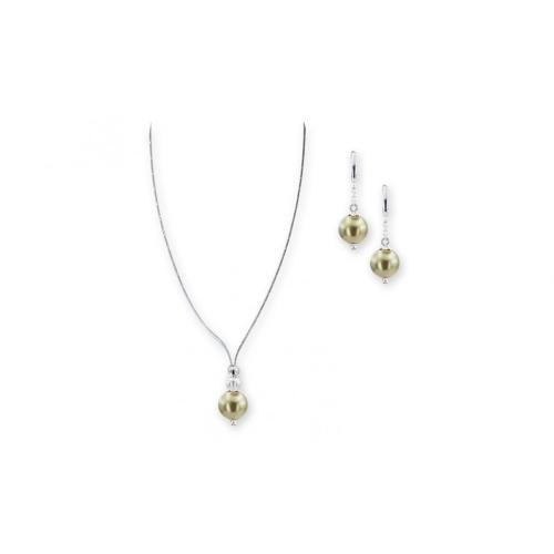 Collana e orecchini con perle da Sw® ed elementi d'argento PP8