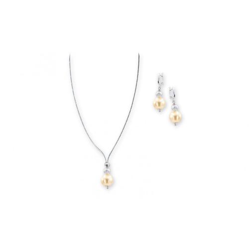 Collana e orecchini con perle da Sw® ed elementi d'argento PP7