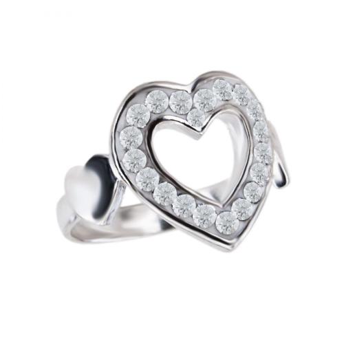 Anello d'argento con cristalli di Sw® SP730 Crystal