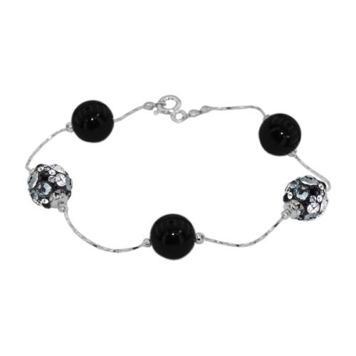 Bracciale d'argento con cristalli Sw® SG420 Late Night