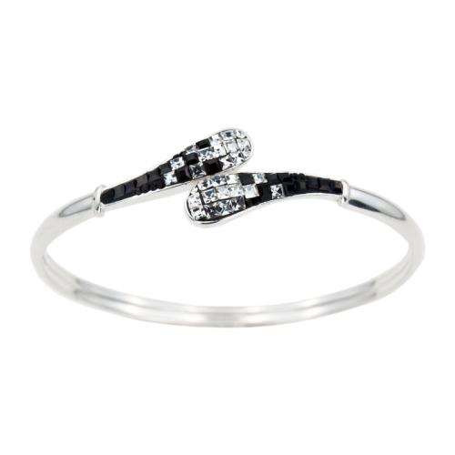 Bracciale d'argento con cristalli Sw® SG431 Black and White