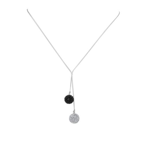 Collana in argento con cristalli Sw® SK513 Black and White