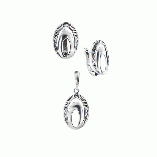 Set d'argento orecchini e medaglione 7133