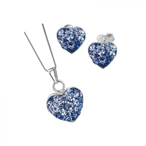 Set d'argento orecchini e medaglione con cristalli da Sw® SKM152 Tanzanite and Violet