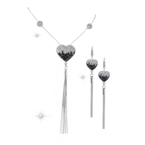 Set d'argento collana e orecchini con cristalli da Sw® SK514