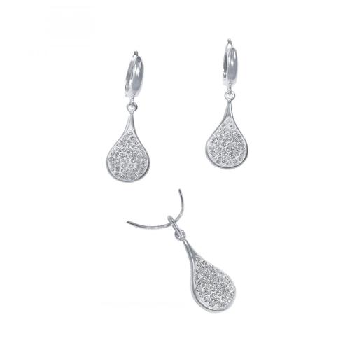 Set d'argento orecchini e medaglione con cristalli da Sw® SKM103 Crystal