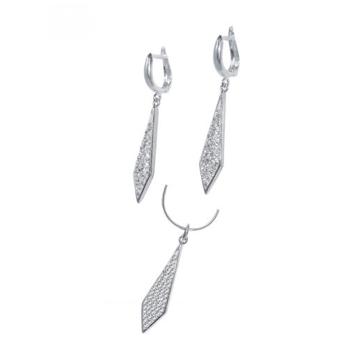 Set d'argento orecchini e medaglione  con cristalli da Sw® SKM104 Crystal