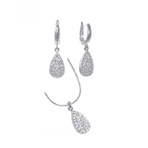 Set d'argento orecchini e medaglione con cristalli da Sw® SKM105 Crystal