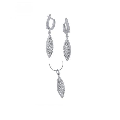 Set d'argento orecchini e medaglione con cristalli da Sw® SKM111