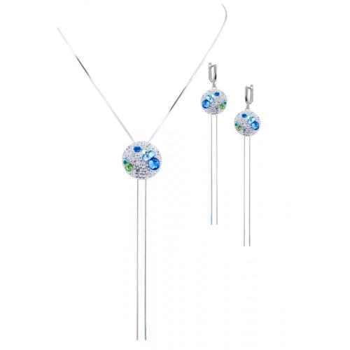 Set d'argento collana e orecchini con cristalli da Sw® SK503