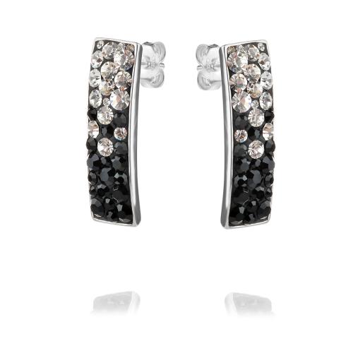 Set d'argento orecchini e medaglione con cristalli da Sw® SKM155 Black and White