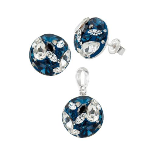 Set di orecchini e pendente in argento con cristalli Sw® SKM121 Royal