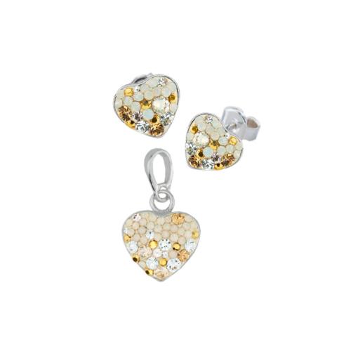 Set di orecchini e pendente in argento con cristalli Sw® SKM152 Vintage