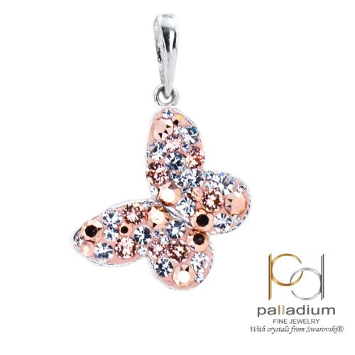 Pendente in argento con cristalli Sw®  SM289 Peach Gold