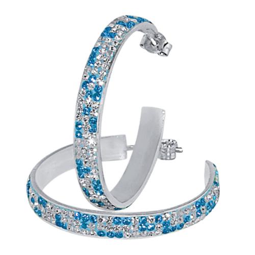 Orecchini in argento con cristalli Sw® SO308 Aquamarine, Crystal, AB Crystal