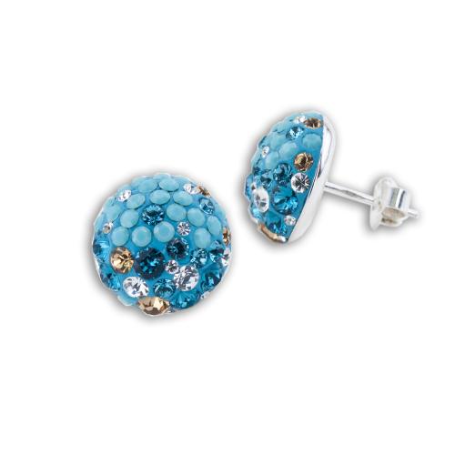 Orecchini in argento con cristalli Sw® SO314 Yacht Blue