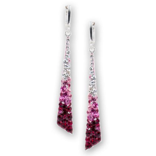 Orecchini in argento con cristalli Sw® SO339 Bold Rose