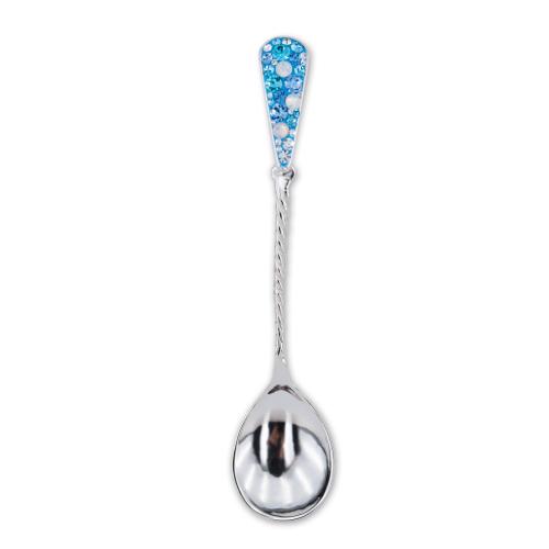 Cucchiaio d'argento con cristalli Sw® L1 Deep Blue