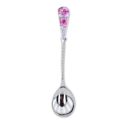 Cucchiaio d'argento con cristalli Sw® L1 Rose Shade