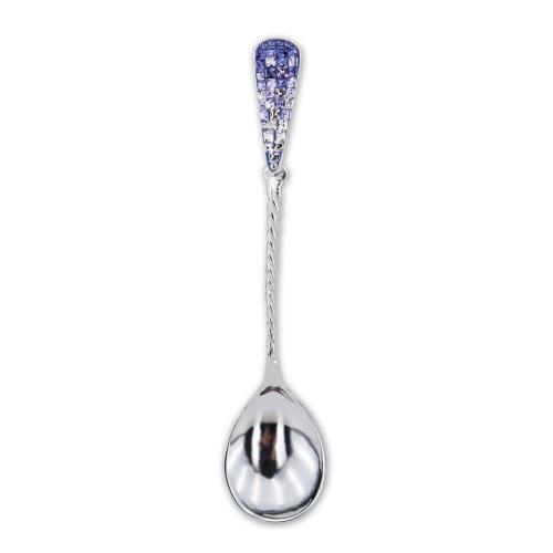 Cucchiaio d'argento con cristalli Sw® L1 Tanzanite, violet, crystal